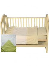 Комплект постельного белья детский детский 147х112 сатин простыня на резинке Салатовый 6035