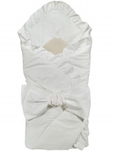 Конверт-одеяло с завязкой Белый (меховая вставка) 2153
